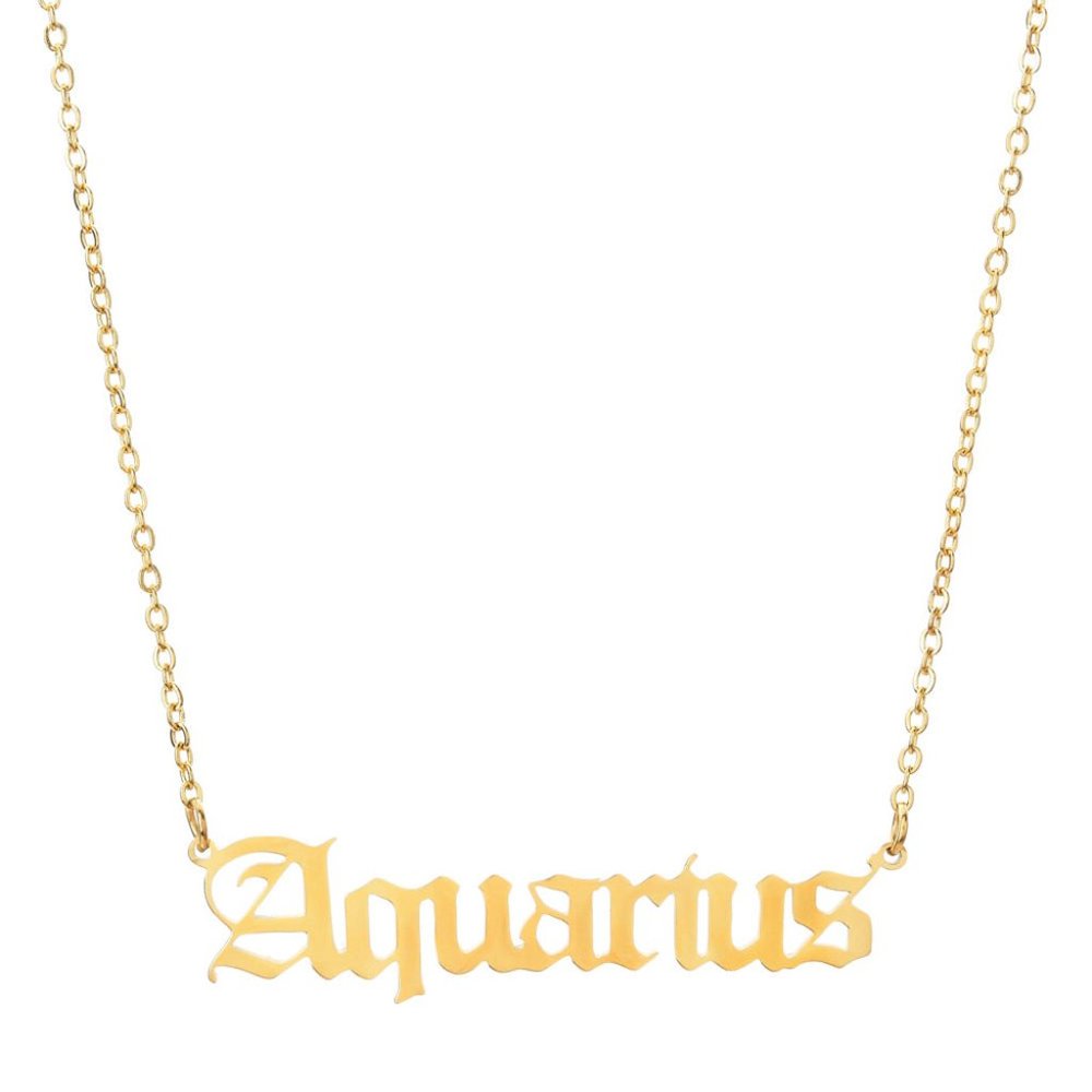 18K Gold Plated Aquarius Zodiac Necklace